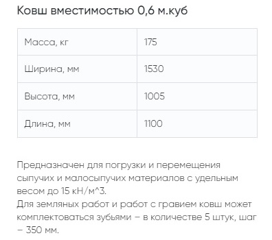 Характеристики ковша 0,6 куб.м. на ПКУ-09 АЗАС